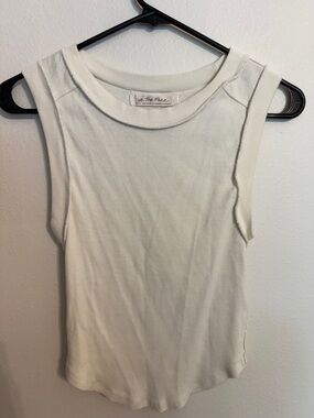 We The Free Cream Ribbed Tank with Wide Straps
